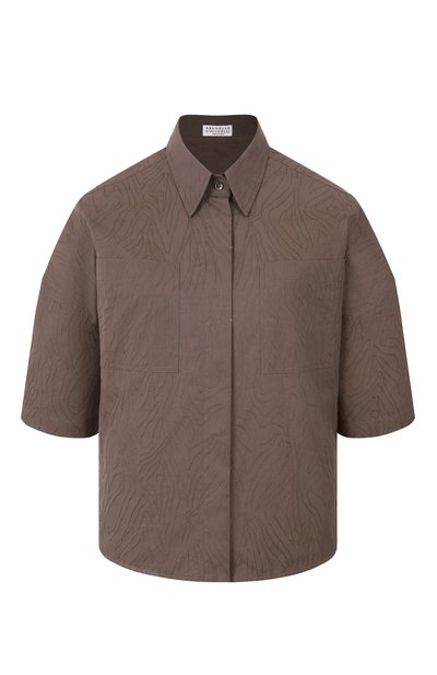 Женская хлопковая рубашка BRUNELLO CUCINELLI, арт. MQ994HH206