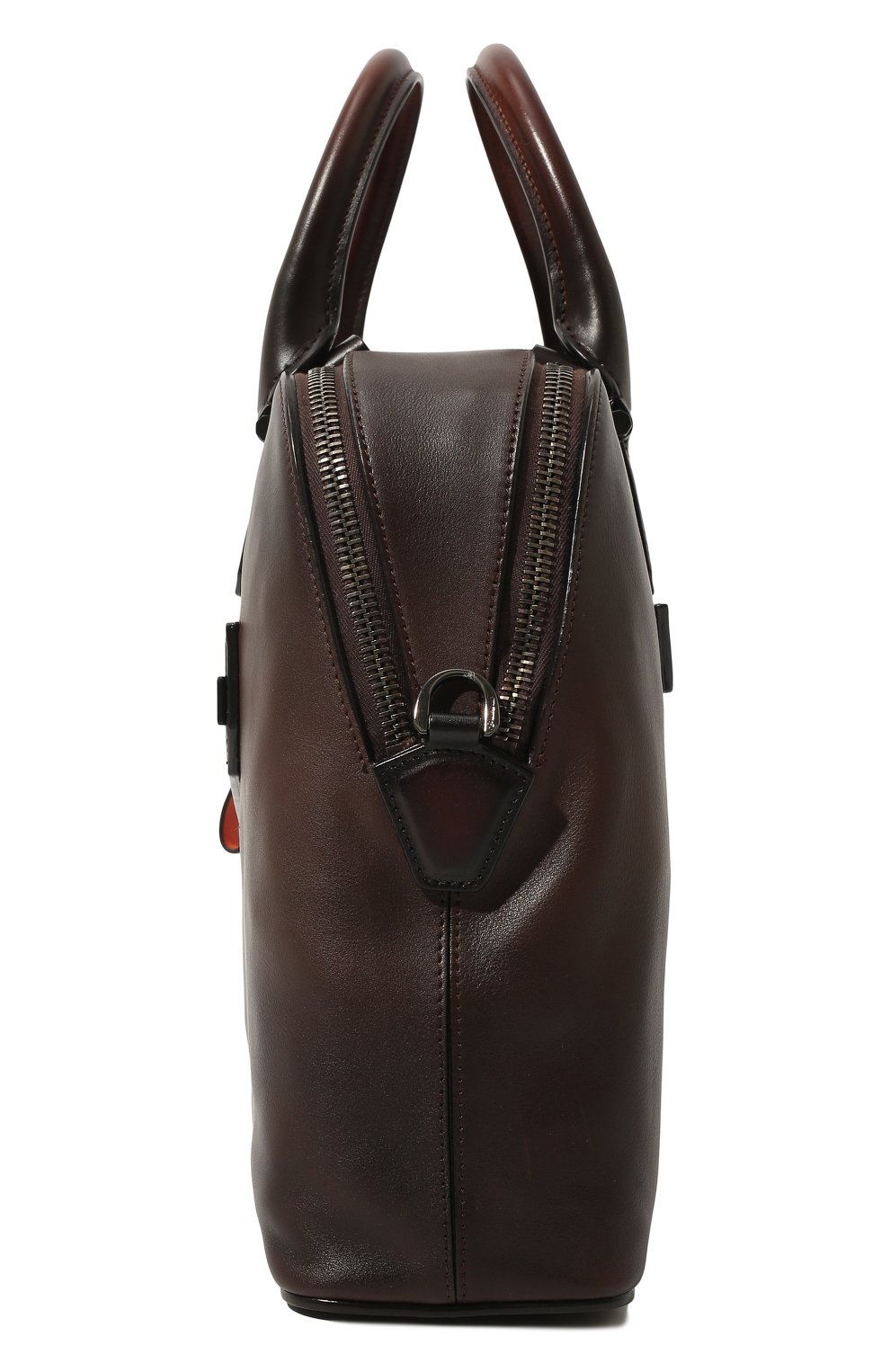 Кожаная сумка для ноутбука SANTONI темно-коричневого цвета по цене 109000 руб., арт. UIBBA2275LI-GSP9T50, фото 4 Кожаная сумка для ноутбука SANTONI, арт. UIBBA2275LI-GSP9T50, фото 4