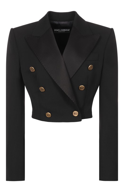 Жакет из шерсти и шелка Dolce & Gabbana F299YT/FU20W Чёрный F299YT/FU20W