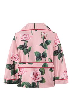 Детское шелковая рубашка DOLCE & GABBANA светло-розового цвета, арт. L56S29/IS1X8/2-6 | Фото 2 (Рукава: Длинные; Материал внешний: Шелк; Случай: Повседневный; Ростовка одежда: 4 года | 104 см, 6 лет | 116 см, 2 года | 92 см)