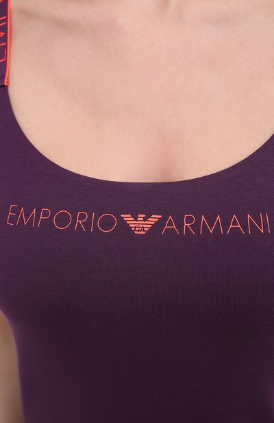 Хлопковая майка EMPORIO ARMANI бордового цвета по цене 7500 руб., арт. 164237/0A317, фото 5 Хлопковая майка EMPORIO ARMANI, арт. 164237/0A317, фото 5