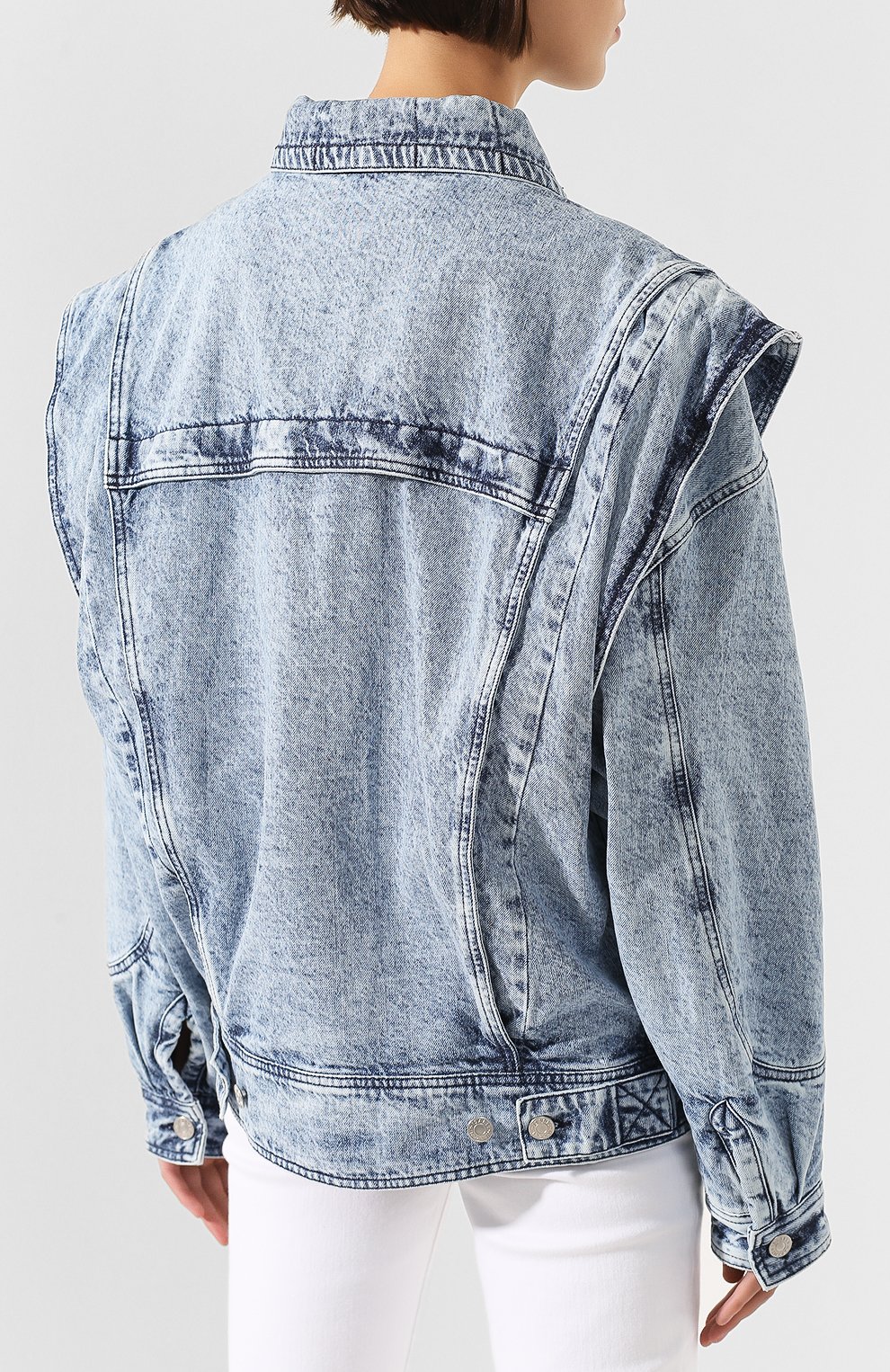 Джинсовая куртка ISABEL MARANT голубого цвета по цене 103000 руб., арт. VE0967-19E008I/RANY, фото 4 Джинсовая куртка ISABEL MARANT, арт. VE0967-19E008I/RANY, фото 4