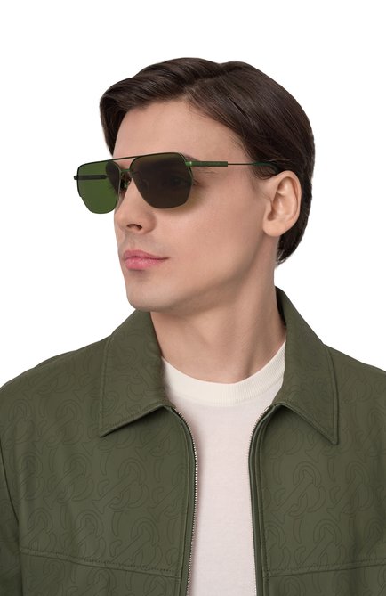 Женские солнцезащитные очки JACQUEMUS зеленого цвета, арт. JAC67 C4SUN | Фото 2 (Нос: Не проставлено; Региональные ограничения белый список (Axapta Mercury): Не проставлено)