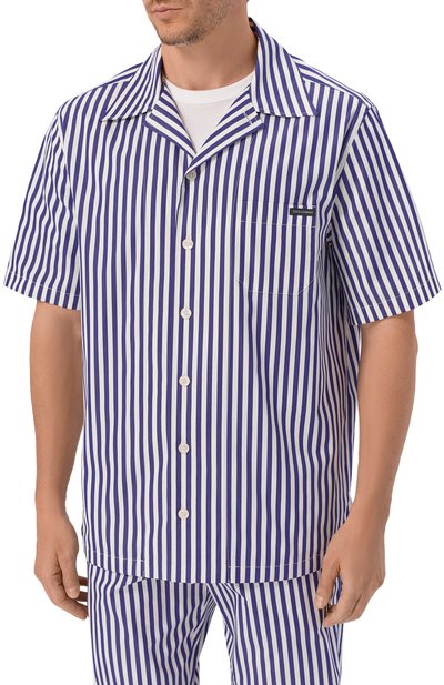 Хлопковая рубашка DOLCE & GABBANA синего цвета по цене 78450 руб., арт. G5JH9T/FR52G, фото 3 Хлопковая рубашка DOLCE & GABBANA, арт. G5JH9T/FR52G, фото 3