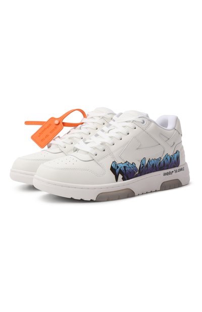 Мужские комбинированные кеды out of office OFF-WHITE, арт. 0MIA189S26LEA00C