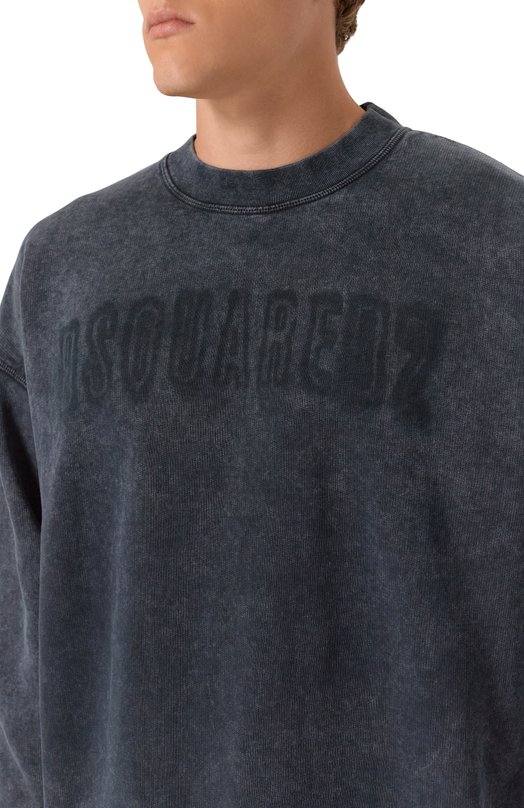 Хлопковый свитшот Dsquared2 S74GU0885/S25030 Серый  S74GU0885/S25030 Фото 5