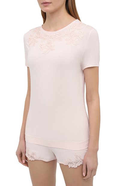 Футболка LA PERLA светло-розового цвета по цене 32950 руб., арт. 0043180, фото 3 Футболка LA PERLA, арт. 0043180, фото 3