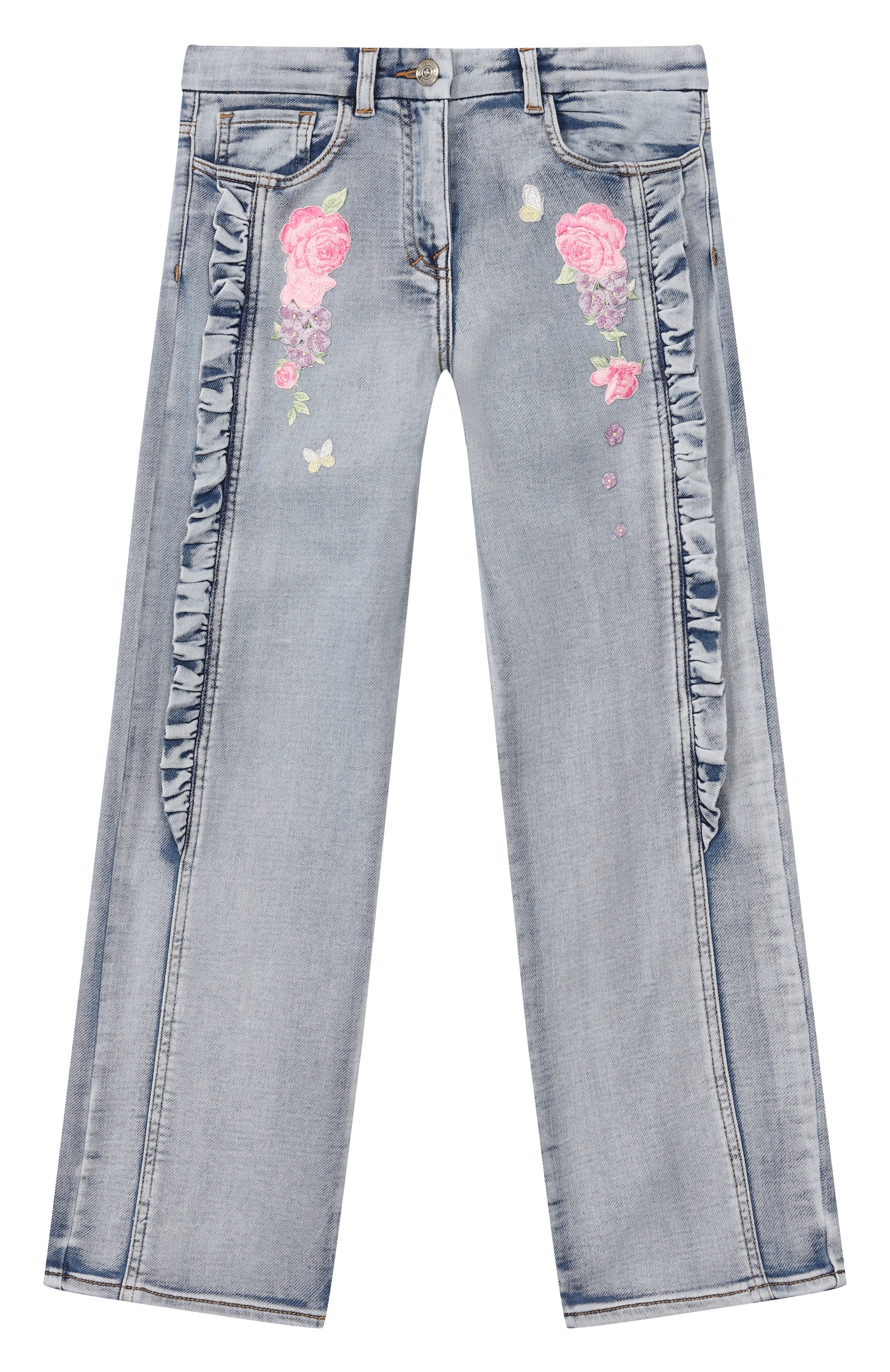 Джинсы MONNALISA голубого цвета по цене 22100 руб., арт. 19G404, фото 1 Джинсы MONNALISA, арт. 19G404, фото 1