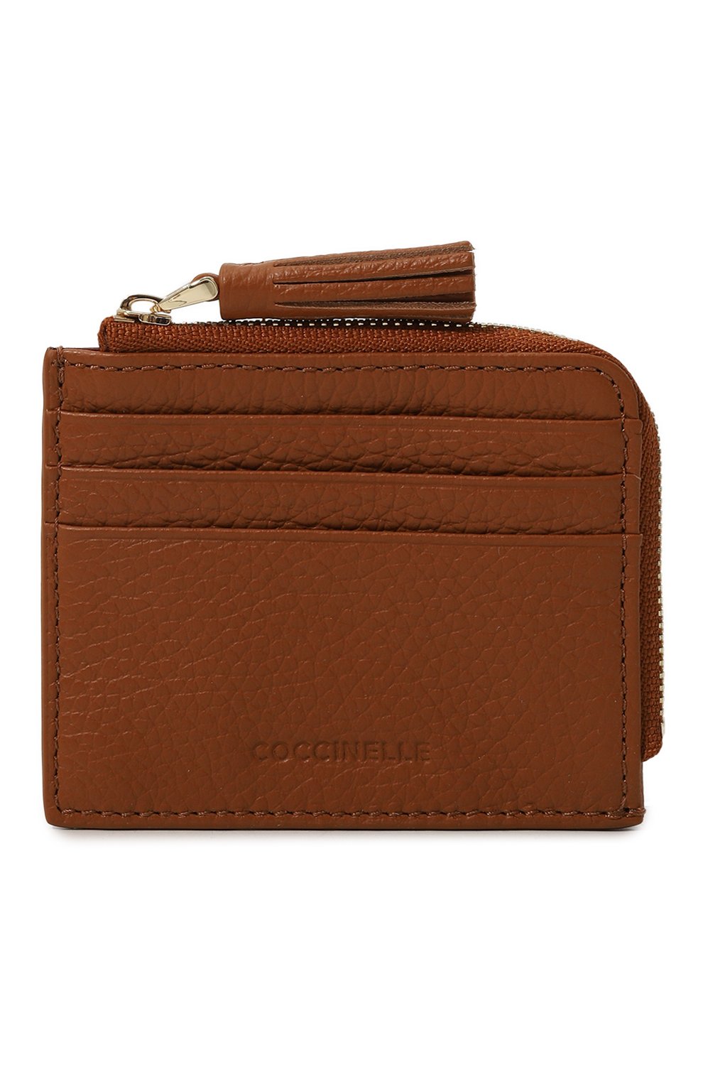 Кожаный футляр tassel для кредитных карт COCCINELLE коричневого цвета по цене 8250 руб., арт. E2MU0128901, фото 1 Кожаный футляр tassel для кредитных карт COCCINELLE, арт. E2MU0128901, фото 1