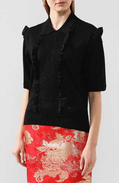 Пуловер из вискозы DRIES VAN NOTEN черного цвета по цене 45200 руб., арт. 201-11219-9700, фото 3 Пуловер из вискозы DRIES VAN NOTEN, арт. 201-11219-9700, фото 3