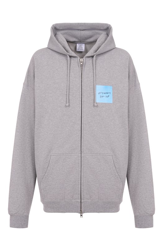 Хлопковая толстовка VETEMENTS UE64HD140G/1302 M0LLET0N Серый UE64HD140G/1302 M0LLET0N