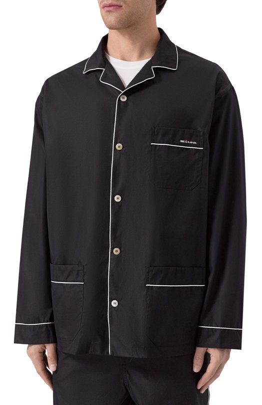 Хлопковая сорочка Kiton UNWM011K0244H02 Чёрный  UNWM011K0244H02 Фото 3