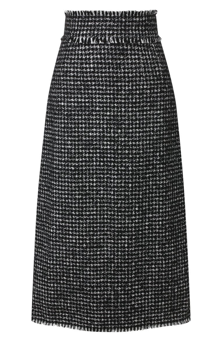 Женская серая юбка из смеси шерсти и шелка DOLCE & GABBANA купить в ...