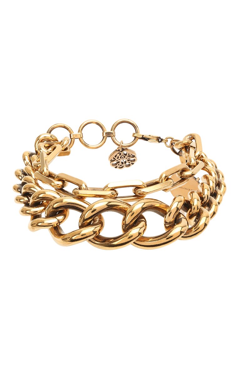Женский браслет ALEXANDER MCQUEEN золотого цвета, арт. 652319/J160Z | Фото 1 (Материал: Металл; Нос: Не проставлено; Региональные ограничения белый список (Axapta Mercury): Не проставлено)