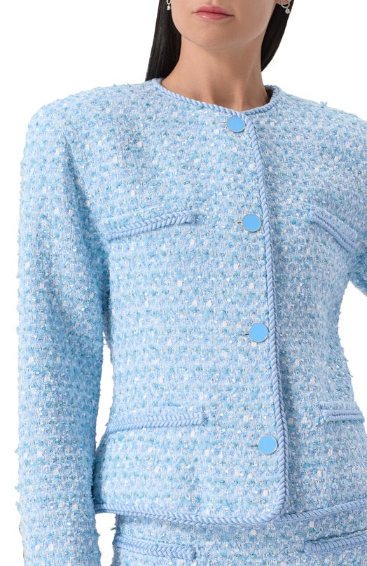 Твидовый жакет ROWEN ROSE JCK_RR402 Голубой  JCK_RR402 Фото 5