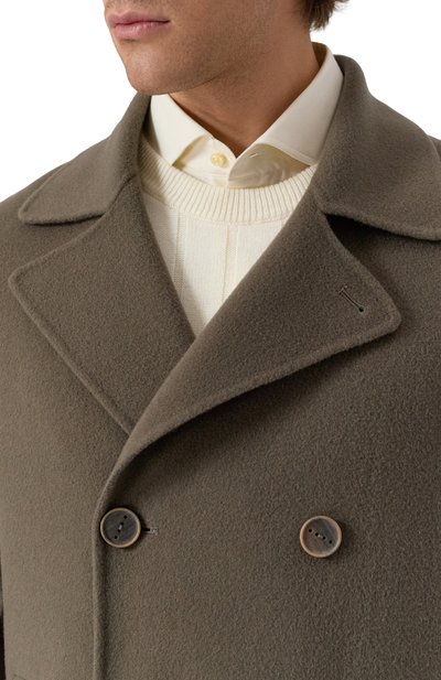 Шерстяное пальто HEVO коричневого цвета по цене 152500 руб., арт. ERCHIE D 0/I700, фото 5 Шерстяное пальто HEVO, арт. ERCHIE D 0/I700, фото 5