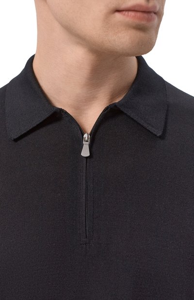 Поло из шелка и хлопка GRAN SASSO черного цвета по цене 37200 руб., арт. 43166/16290, фото 5 Поло из шелка и хлопка GRAN SASSO, арт. 43166/16290, фото 5