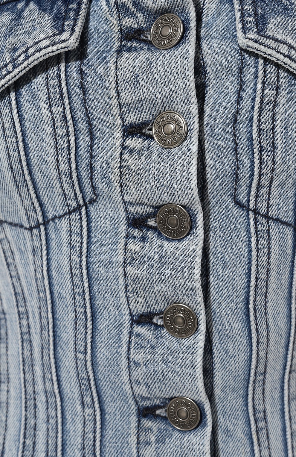 Джинсовый топ-корсет DONDUP голубого цвета по цене 33600 руб., арт. DC366/DF0260D HG5, фото 5 Джинсовый топ-корсет DONDUP, арт. DC366/DF0260D HG5, фото 5