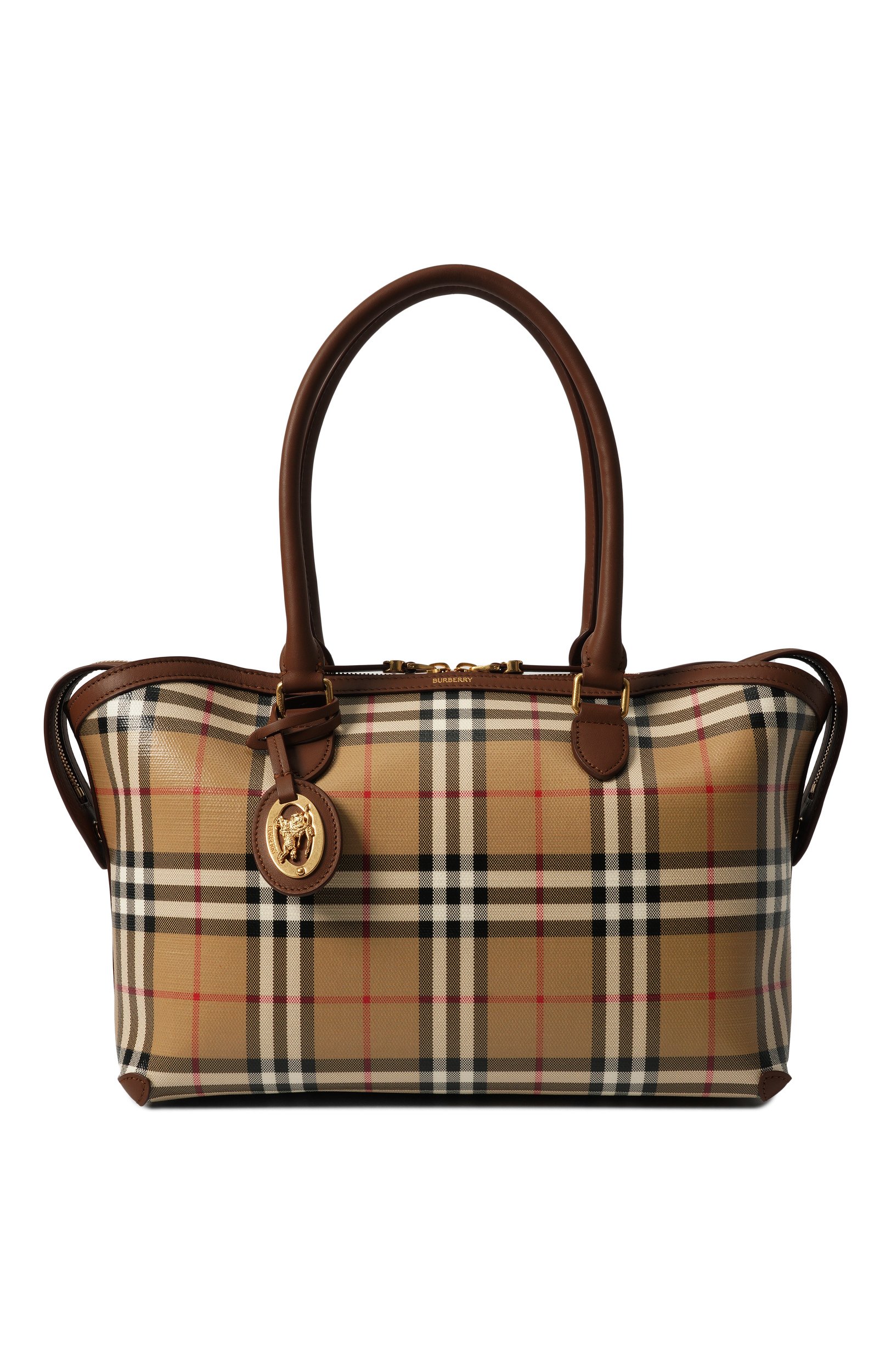 Сумка-тоут check zip small BURBERRY бежевого цвета по цене 199500 руб., арт. 8129048, фото 1 Сумка-тоут check zip small BURBERRY, арт. 8129048, фото 1