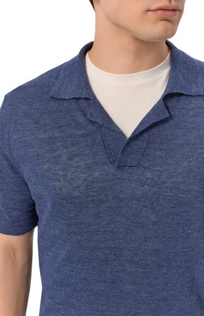 Поло изо льна и шелка ANDREA CAMPAGNA, арт. M5426-8087, фото 5
