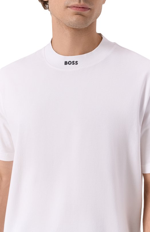 Хлопковая футболка BOSS Green 50551139 Белый  50551139 Фото 5