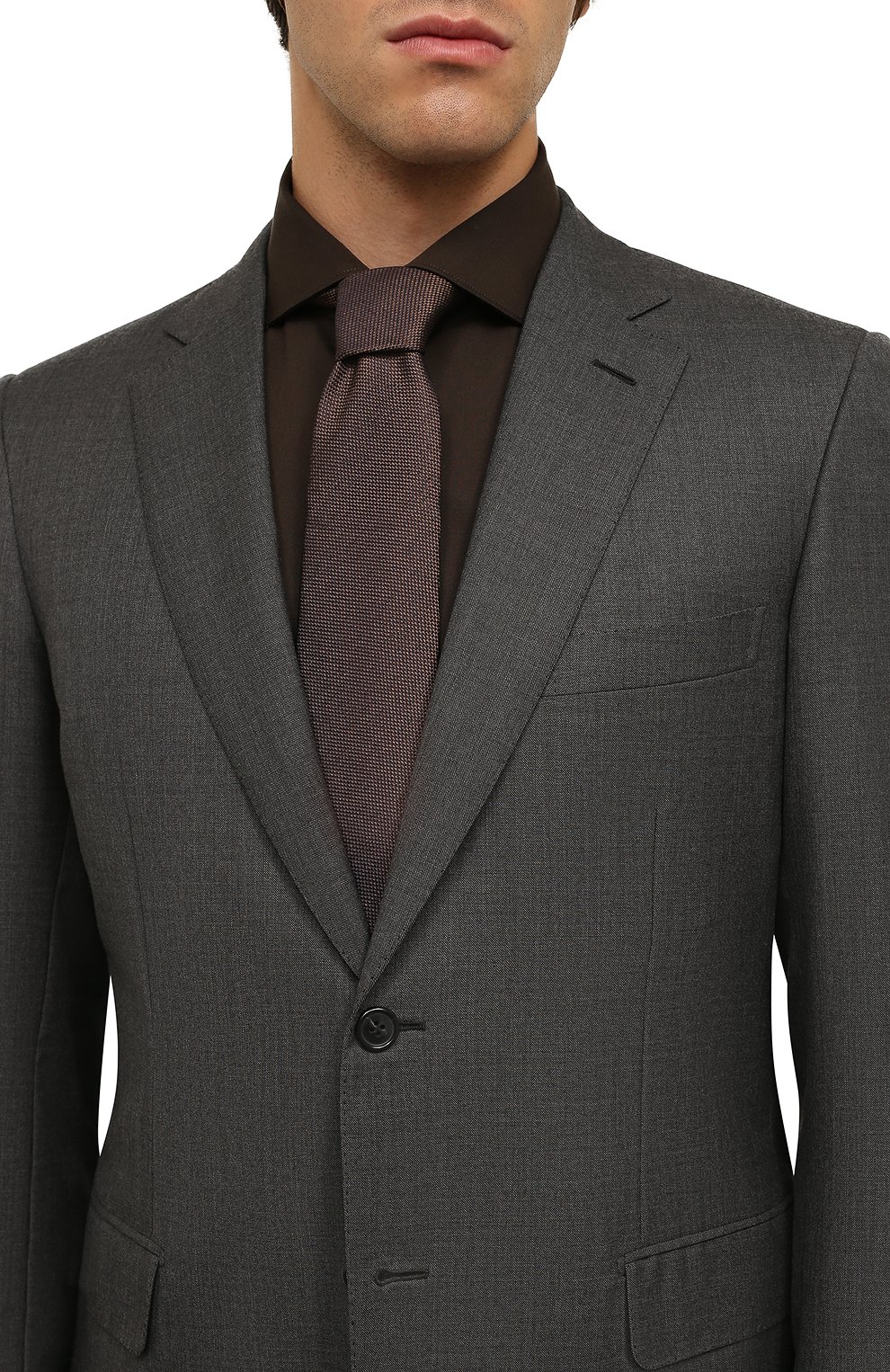 Шелковый галстук CORNELIANI коричневого цвета по цене 17000 руб., арт. 90U302-2820303/00, фото 2 Шелковый галстук CORNELIANI, арт. 90U302-2820303/00, фото 2