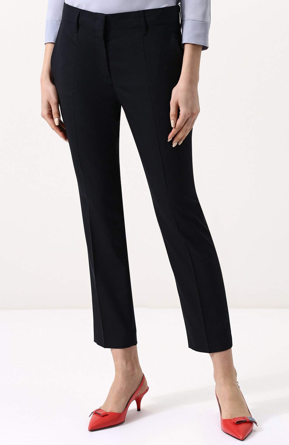 Однотонные укороченные брюки со стрелками PRADA, арт. P2469-RO1-F0008, фото 3