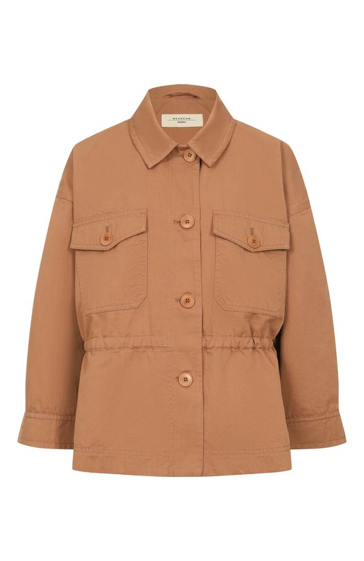 Куртка из хлопка и льна Weekend Max Mara EGER Бежевый EGER