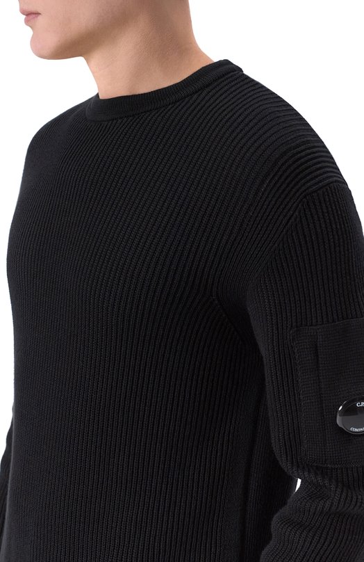 Хлопковый свитер C.P. Company 20CMKN095A/110560A Чёрный  20CMKN095A/110560A Фото 5