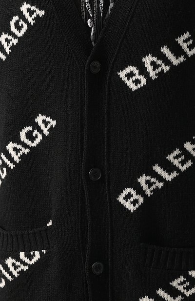 Шерстяной кардиган BALENCIAGA черно-белого цвета по цене 81900 руб., арт. 555275/T1471, фото 5 Шерстяной кардиган BALENCIAGA, арт. 555275/T1471, фото 5