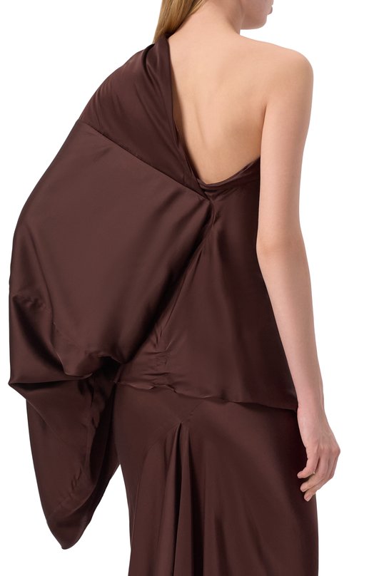 Атласный топ Rick Owens RP01E7234/SCH Коричневый  RP01E7234/SCH Фото 4
