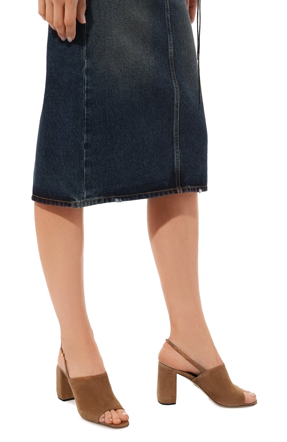 Замшевые босоножки PRADA, арт. 1X677L-008-F0040-085, фото 3