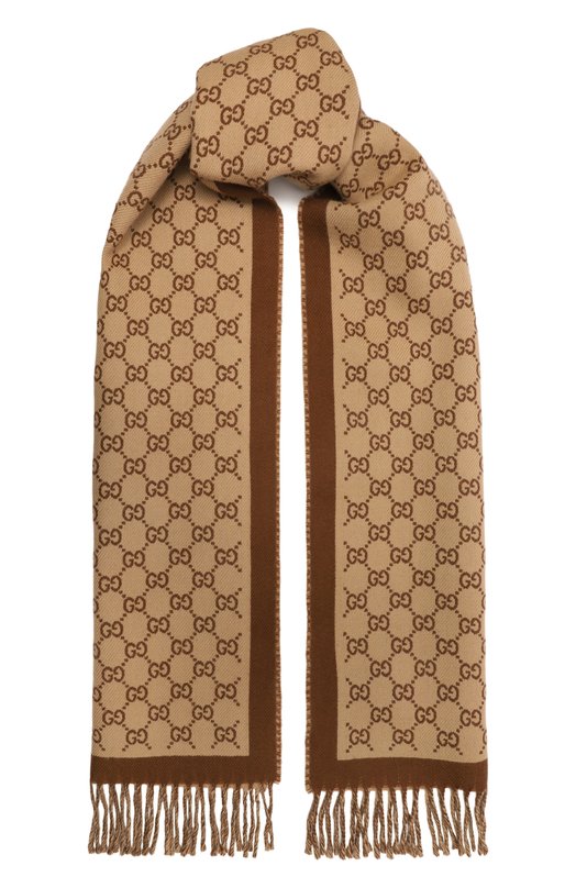 Шерстяной шарф Gucci 835534/3G200 Бежевый 835534/3G200