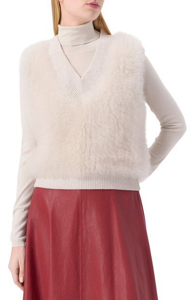 Кашемировый жилет с отделкой из козы BRUNELLO CUCINELLI, арт. M12W09802, фото 3