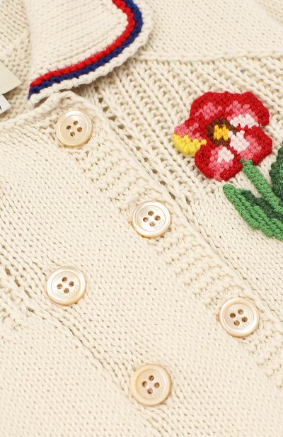 Двубортный шерстяной кардиган с вышивкой GUCCI, арт. 503233/X3L78, фото 3