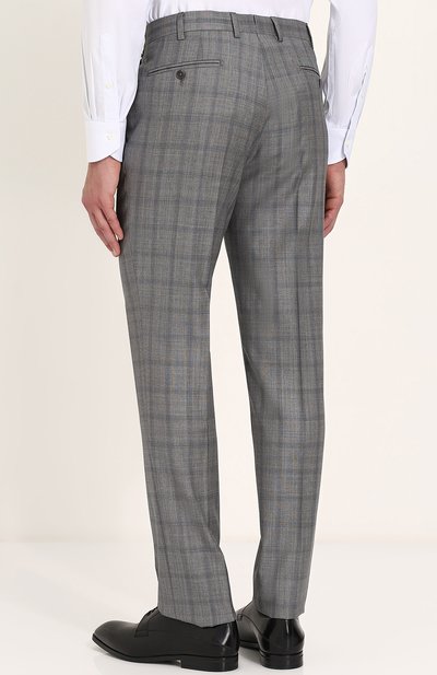 Шерстяной костюм в клетку с пиджаком на двух пуговицах ZEGNA, арт. 322107/221225, фото 5