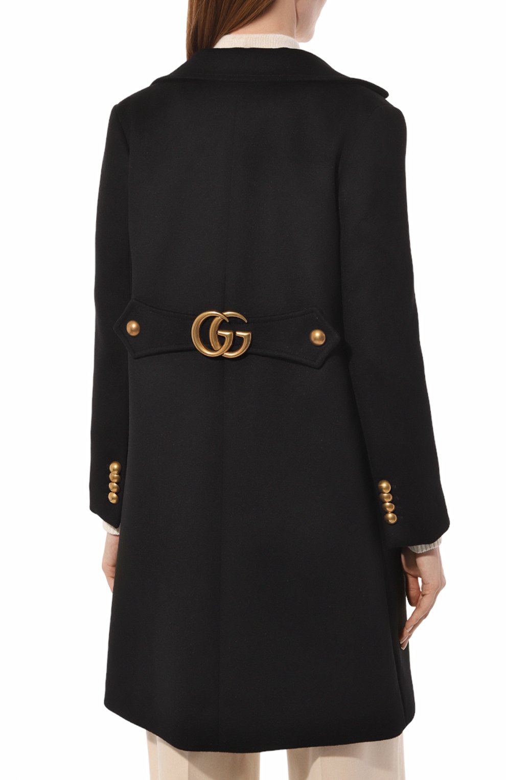 Шерстяное пальто GUCCI черного цвета по цене 285120 руб., арт. 494500 ZHW03, фото 4 Шерстяное пальто GUCCI, арт. 494500 ZHW03, фото 4