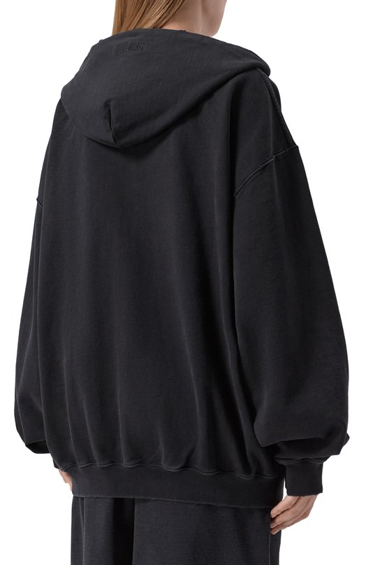 Хлопковая толстовка VETEMENTS ME76ZU211BX/1302 M0LLET0N Чёрный  ME76ZU211BX/1302 M0LLET0N Фото 4