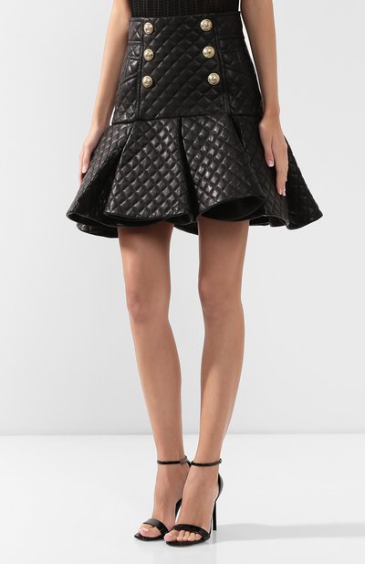Кож аная юбка BALMAIN, арт. SF14771/L069, фото 3