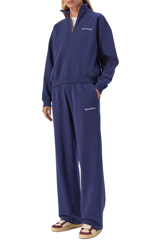 Хлопковый свитшот Sporty and Rich ST08161300BL106 Синий  ST08161300BL106 Фото 2