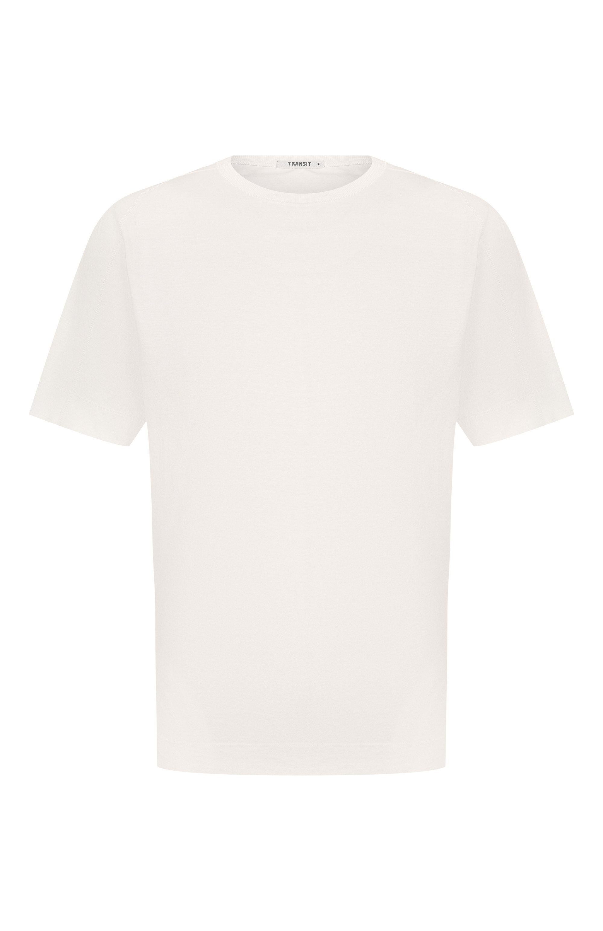 Хлопковая футболка TRANSIT светло-серого цвета по цене 13450 руб., арт. CFUTRC1360, фото 1 Хлопковая футболка TRANSIT, арт. CFUTRC1360, фото 1