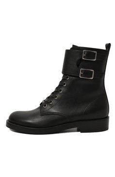 Женские кожаные ботинки lagarde GIANVITO ROSSI черного цвета, арт. G70453.20CU0.CLNNER0/35 | Фото 2 (Каблук высота: Низкий; Подошва: Плоская; Материал внутренний: Натуральная кожа; Женское Кросс-КТ: Военные ботинки; Материал утеплителя: Без утеплителя; Материал внешний: Натуральная кожа)