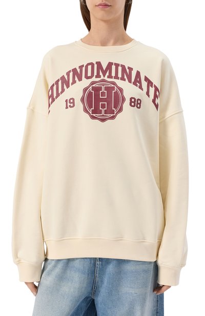 Хлопковый свитшот HINNOMINATE кремового цвета по цене 13200 руб., арт. HMABW02070, фото 3 Хлопковый свитшот HINNOMINATE, арт. HMABW02070, фото 3