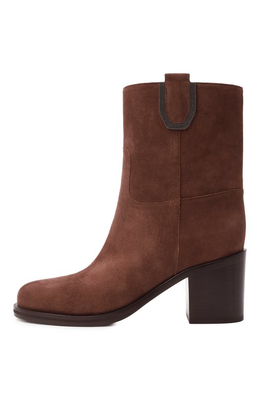 Замшевые ботильоны Brunello Cucinelli MZSFC3108 Коричневый  MZSFC3108 Фото 4