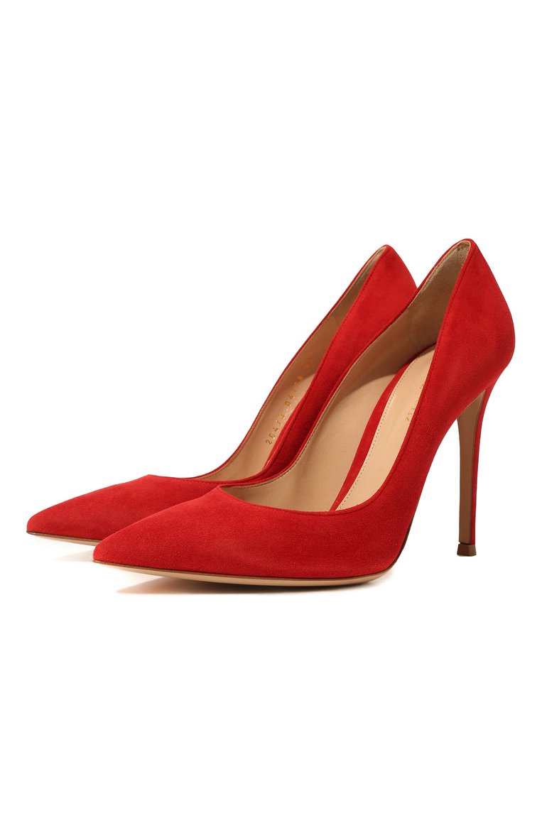 Женские замшевые туфли gianvito 105 GIANVITO ROSSI красного цвета, арт. G28470.15RIC.CAMTABS | Фото 1 (Статус проверки: Проверена категория, Проверено, Требуются правки; Каблук высота: Высокий; Материал внутренний: Натуральная кожа; Каблук тип: Шпилька; Материал внешний: Замша, Натуральная кожа; Региональные ограничения белый список (Axapta Mercury): RU; Подошва: Плоская; ширина носка стельки: 7,5, 8, 8,2, 7; толщина подошвы: 1)