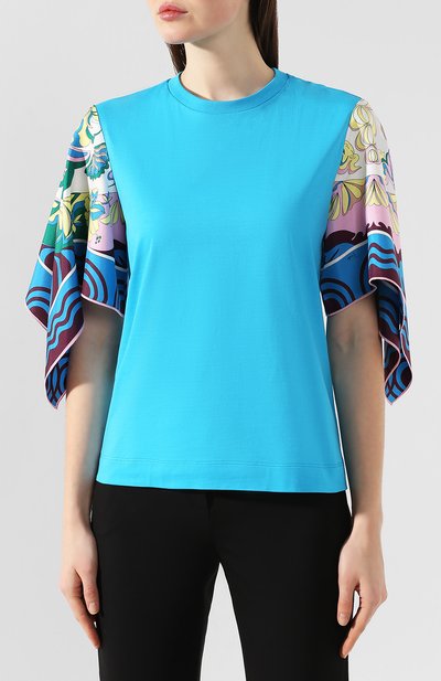 Футболка из смеси хлопка и шелка EMILIO PUCCI, арт. 0EJP10/0E988, фото 3