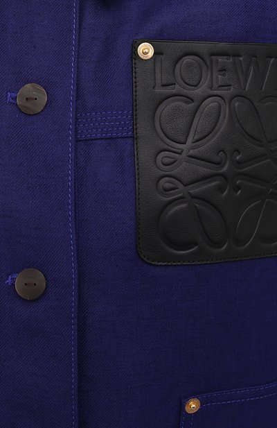 Куртка из вискозы и льна LOEWE синего цвета по цене 84450 руб., арт. S540Y03W03, фото 5 Куртка из вискозы и льна LOEWE, арт. S540Y03W03, фото 5