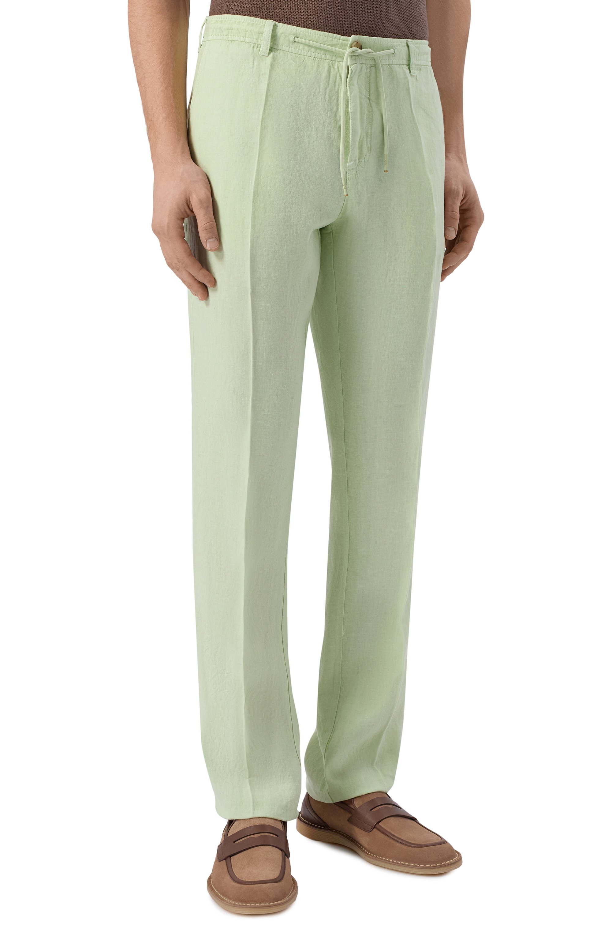 Льняные брюки PAUL&SHARK светло-зеленого цвета по цене 38950 руб., арт. 26414031, фото 3 Льняные брюки PAUL&SHARK, арт. 26414031, фото 3