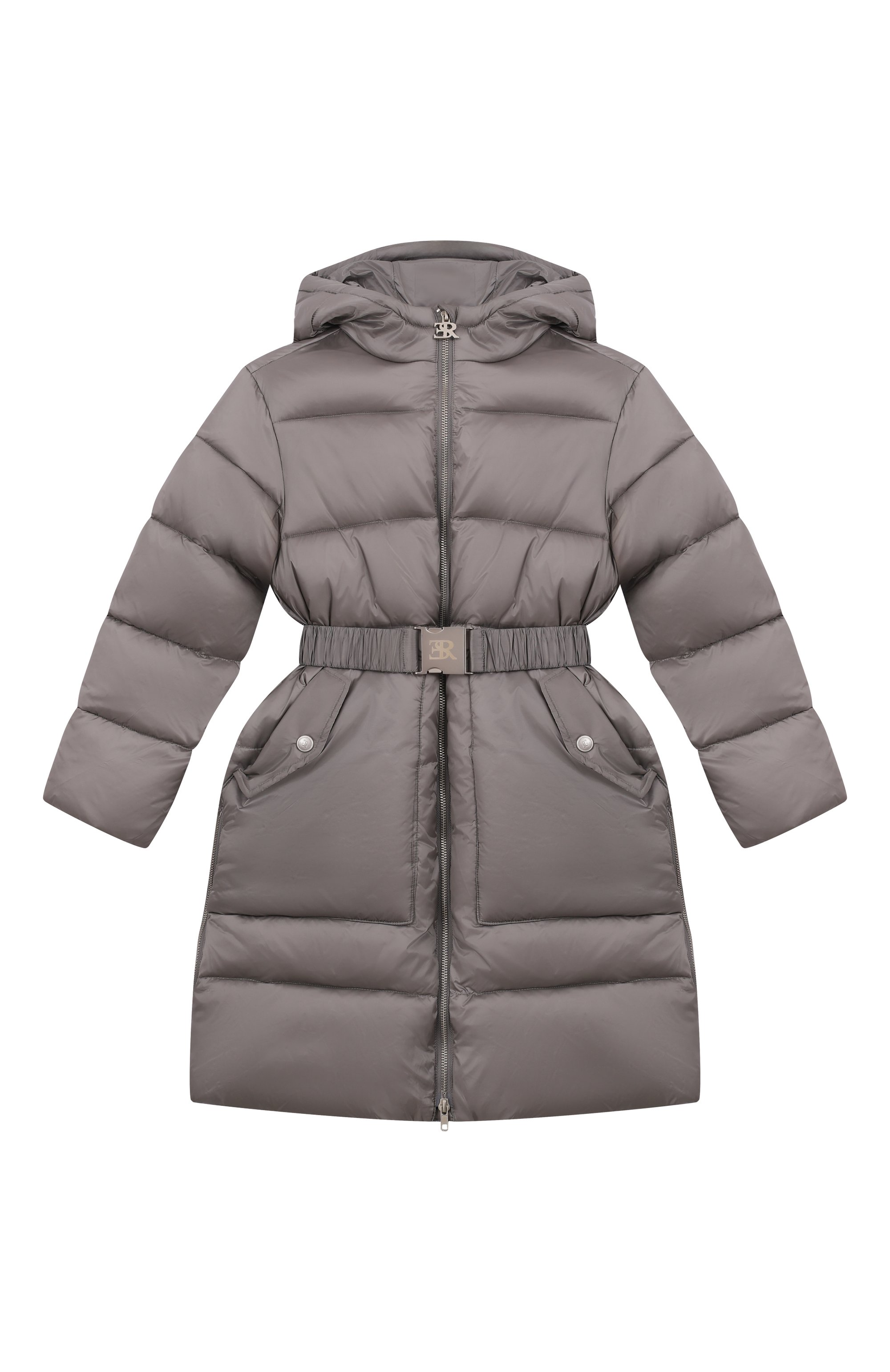 Утепленное пальто ERMANNO SCERVINO серого цвета по цене 32350 руб., арт. SFGB034C, фото 1 Утепленное пальто ERMANNO SCERVINO, арт. SFGB034C, фото 1