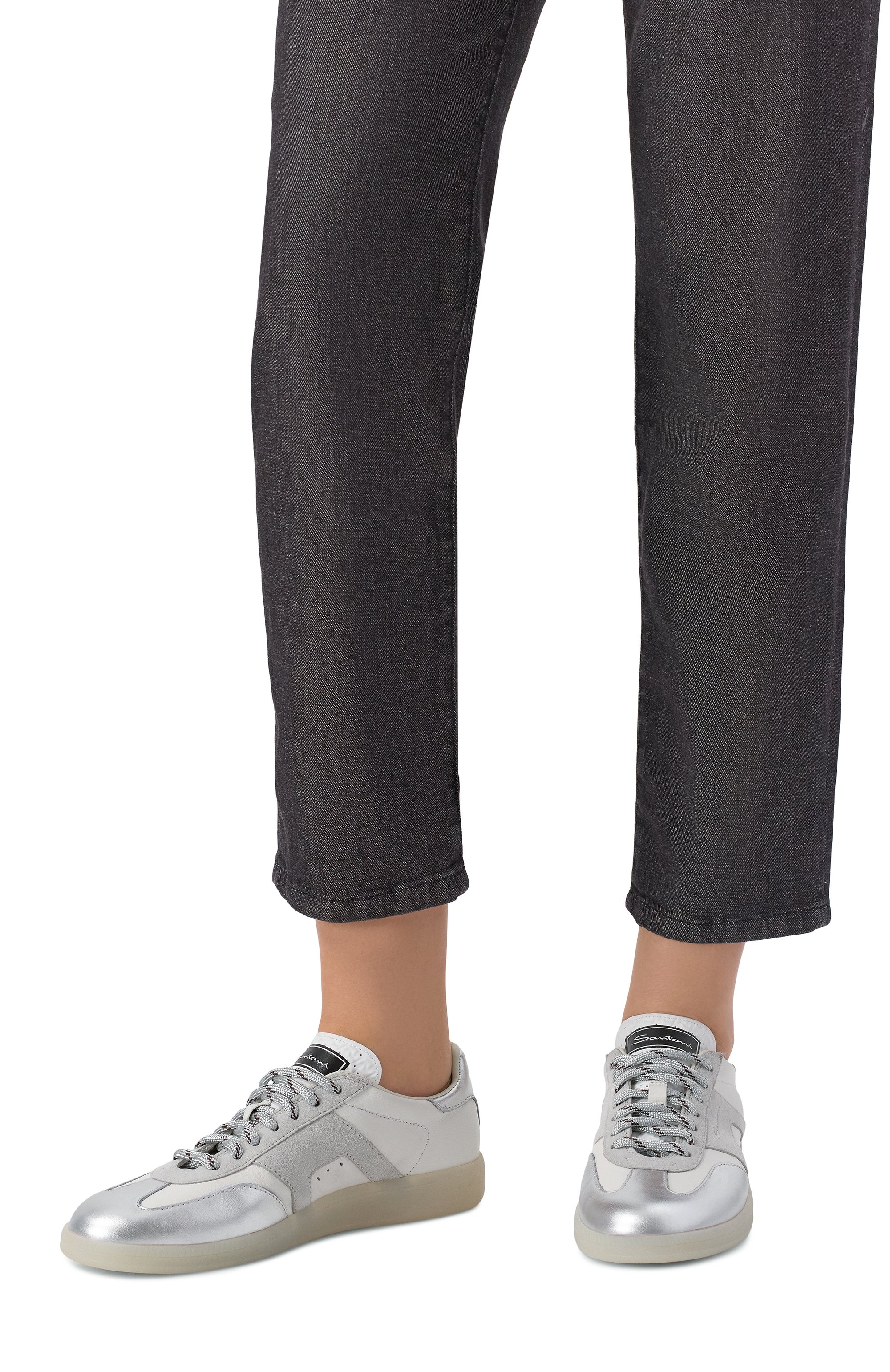 Кожаные кеды SANTONI, арт. WBPG61244TITTPSX, фото 2